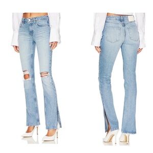 GRLFRND Hailey Low Rise Slim Boot Cut Denim Jeans with Slit Marshall Beach